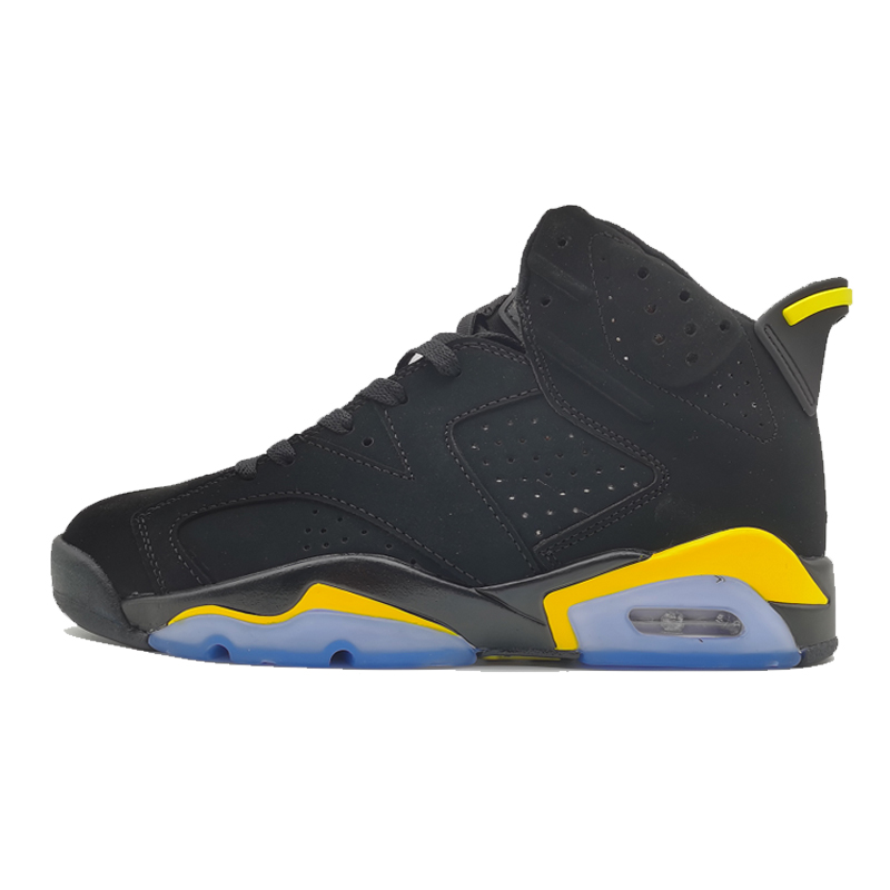 New Men Air Jordan 6 Black Yellow Blue Shoes